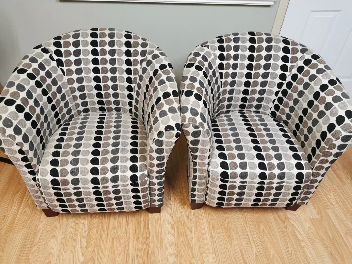 Set of Two Patterned Accent Chairs