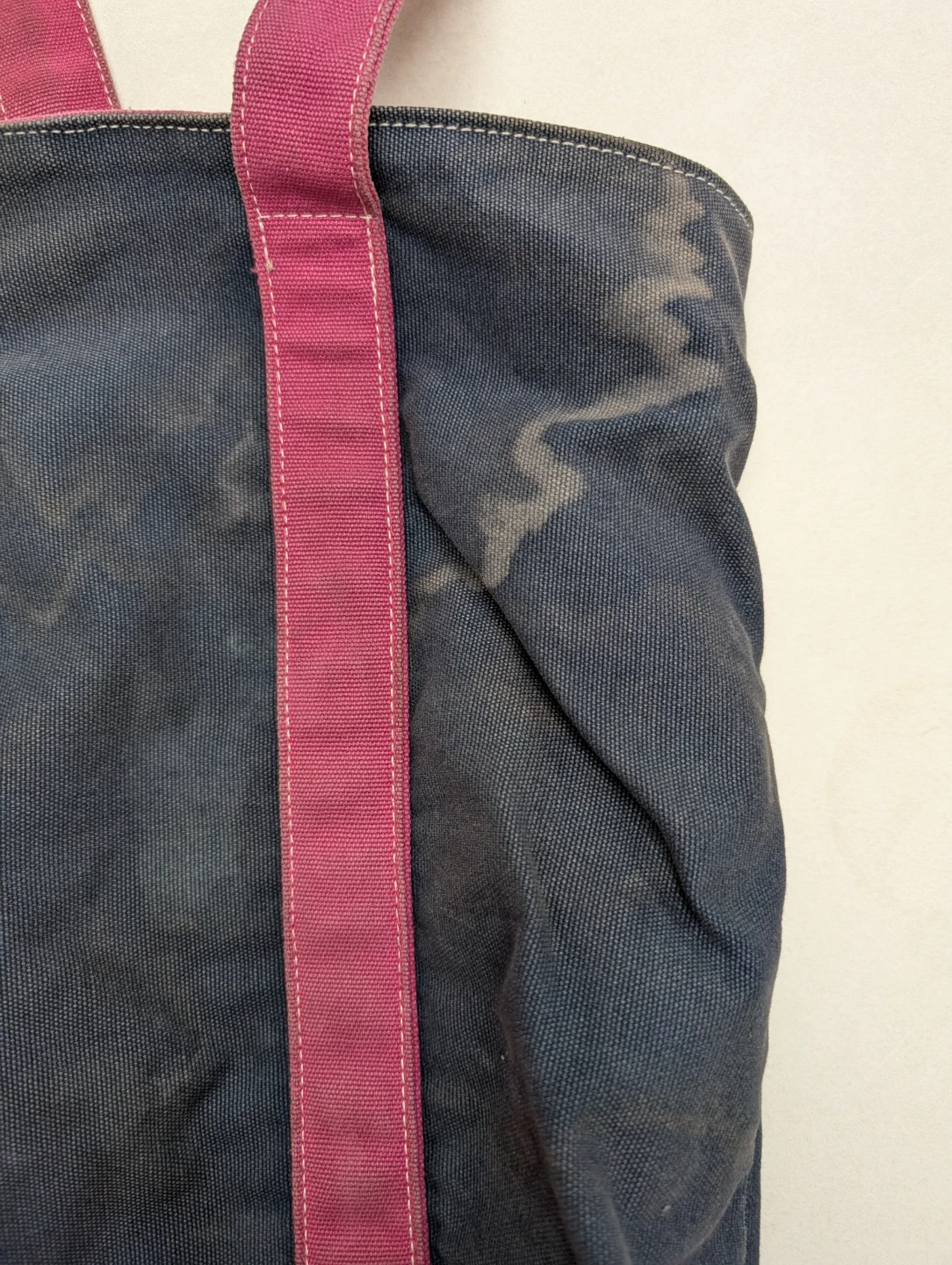 Gap Canvas Distressed Stained Tote Bag Navy and Pink - photo 3