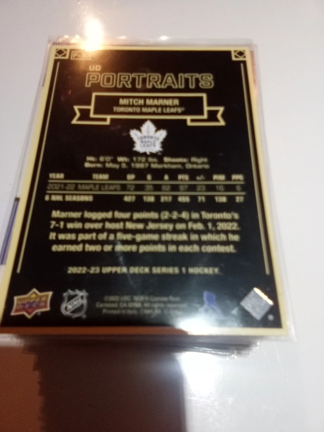 Mitch Marner UD Portraits Hockey Card - photo 2