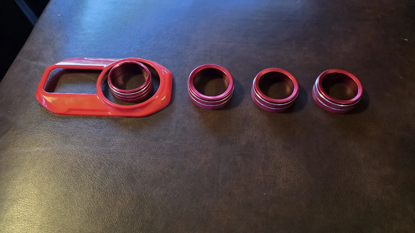 Red Aluminum Interior Knob Covers for Jeep - photo 4