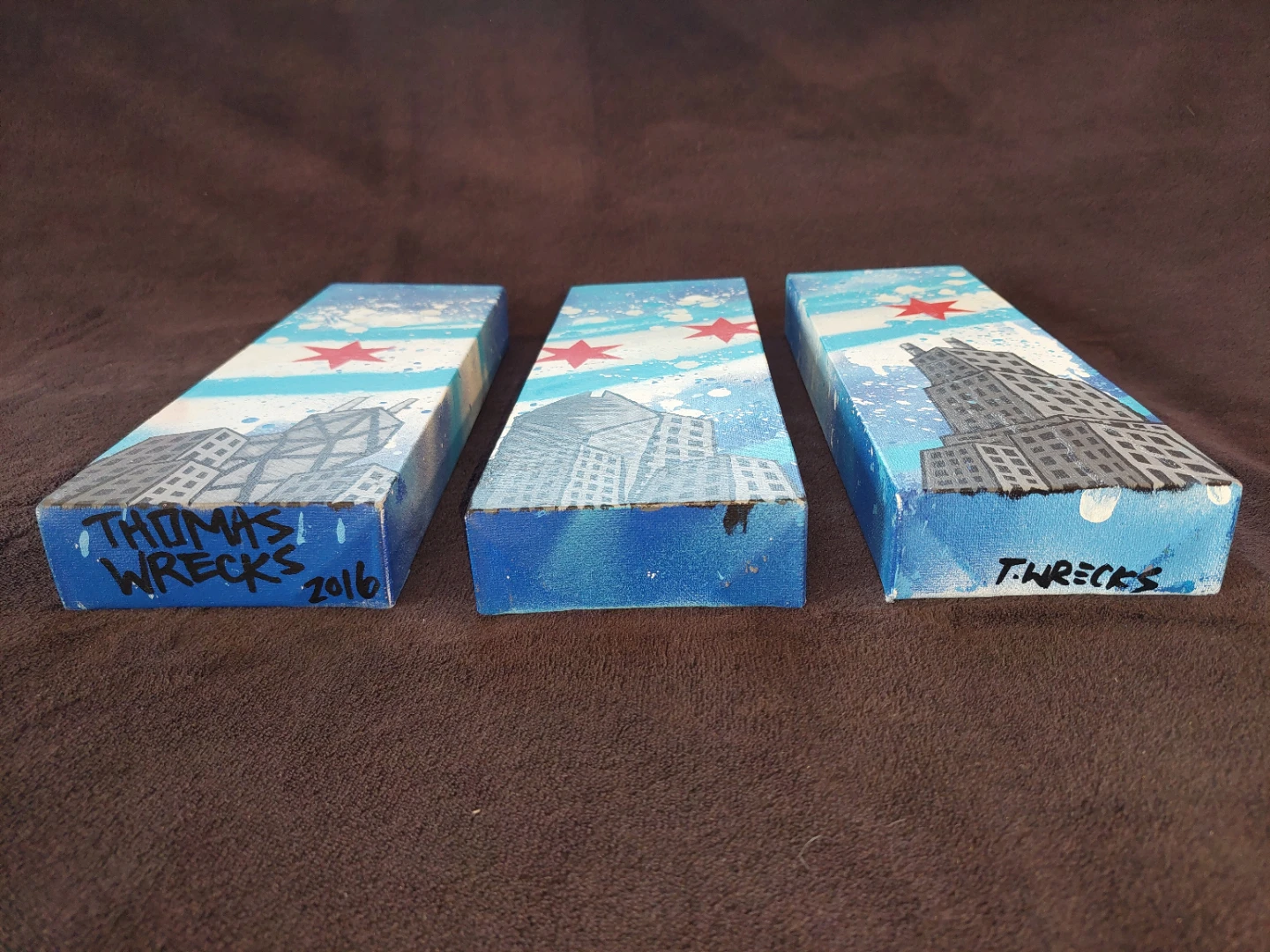 12" x 4" Chicago Skyline Triptych Art - photo 5