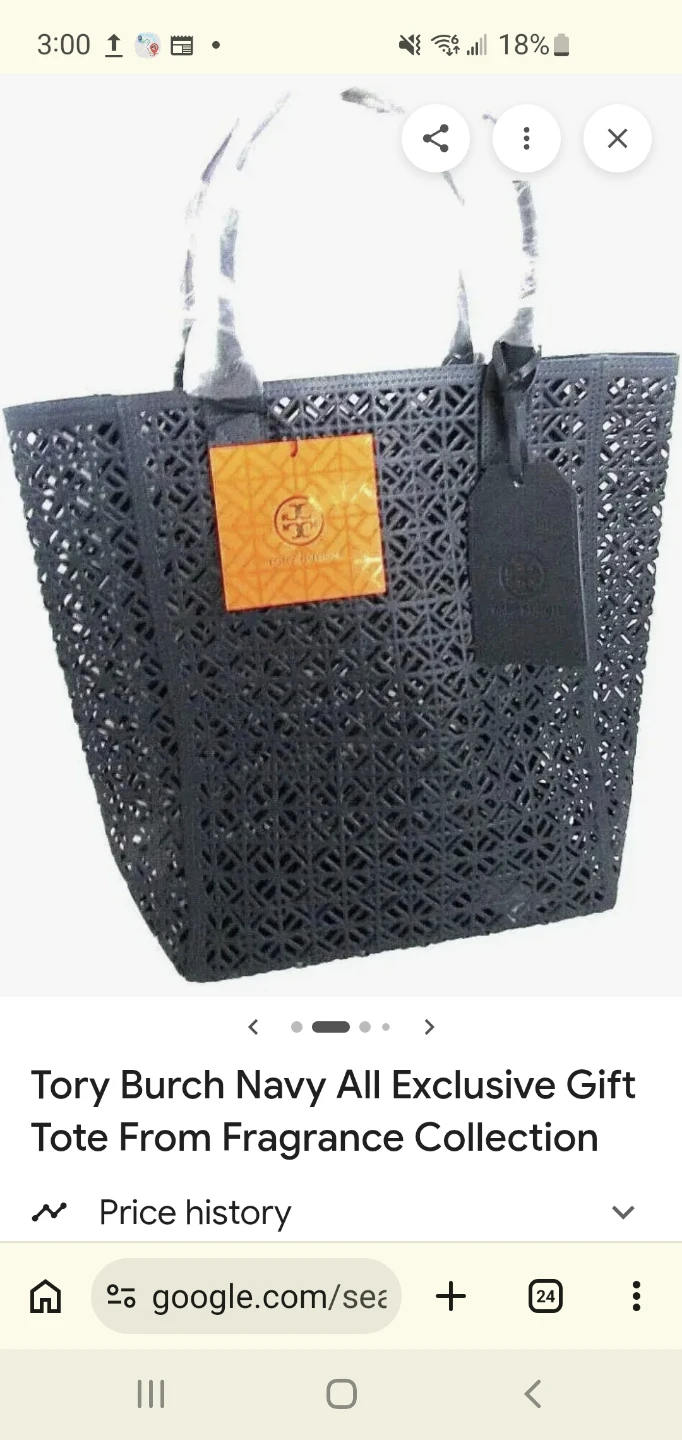 Tory Burch Navy Fragrance Collection Gift Tote - photo 2