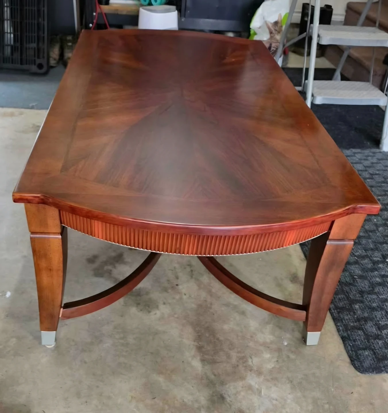 Set of Coffee Table and 2 End Tables, Large Mahogany Colour - photo 2