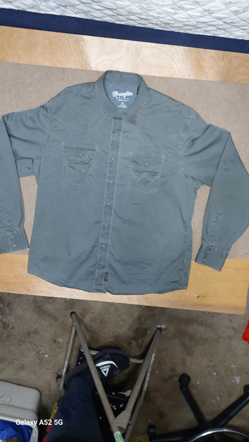 Wrangler Retro Premium Shirt - Olive Grey - XL