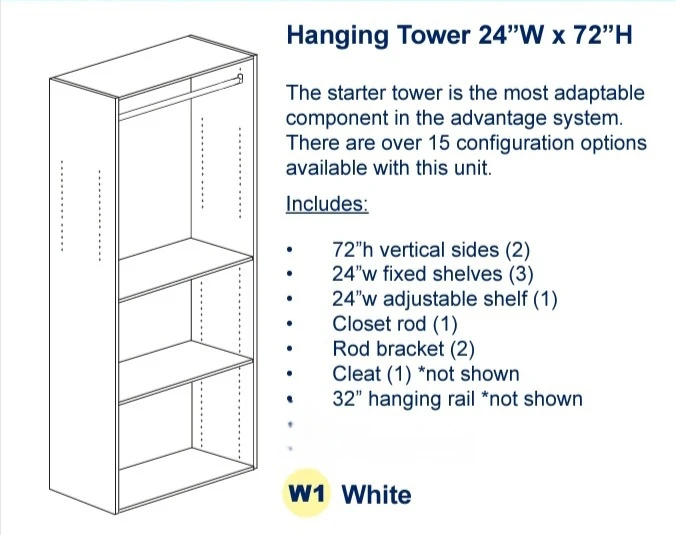 Closet Organizer System (3 Pc) - White - photo 4