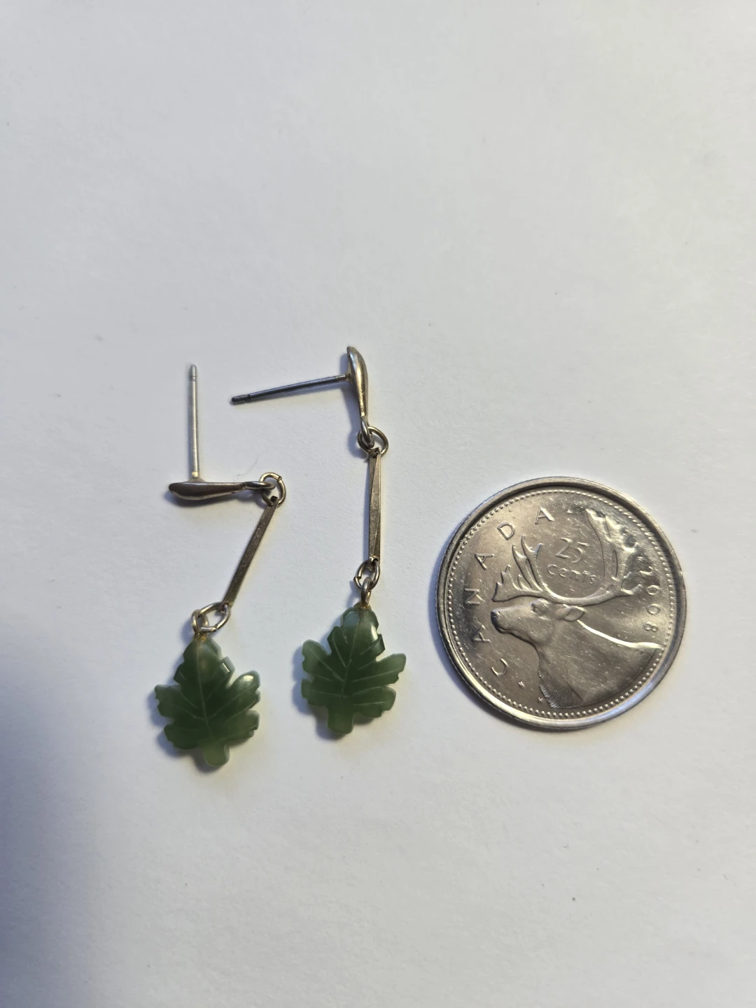 Green Maple Leaf Earrings - photo 2