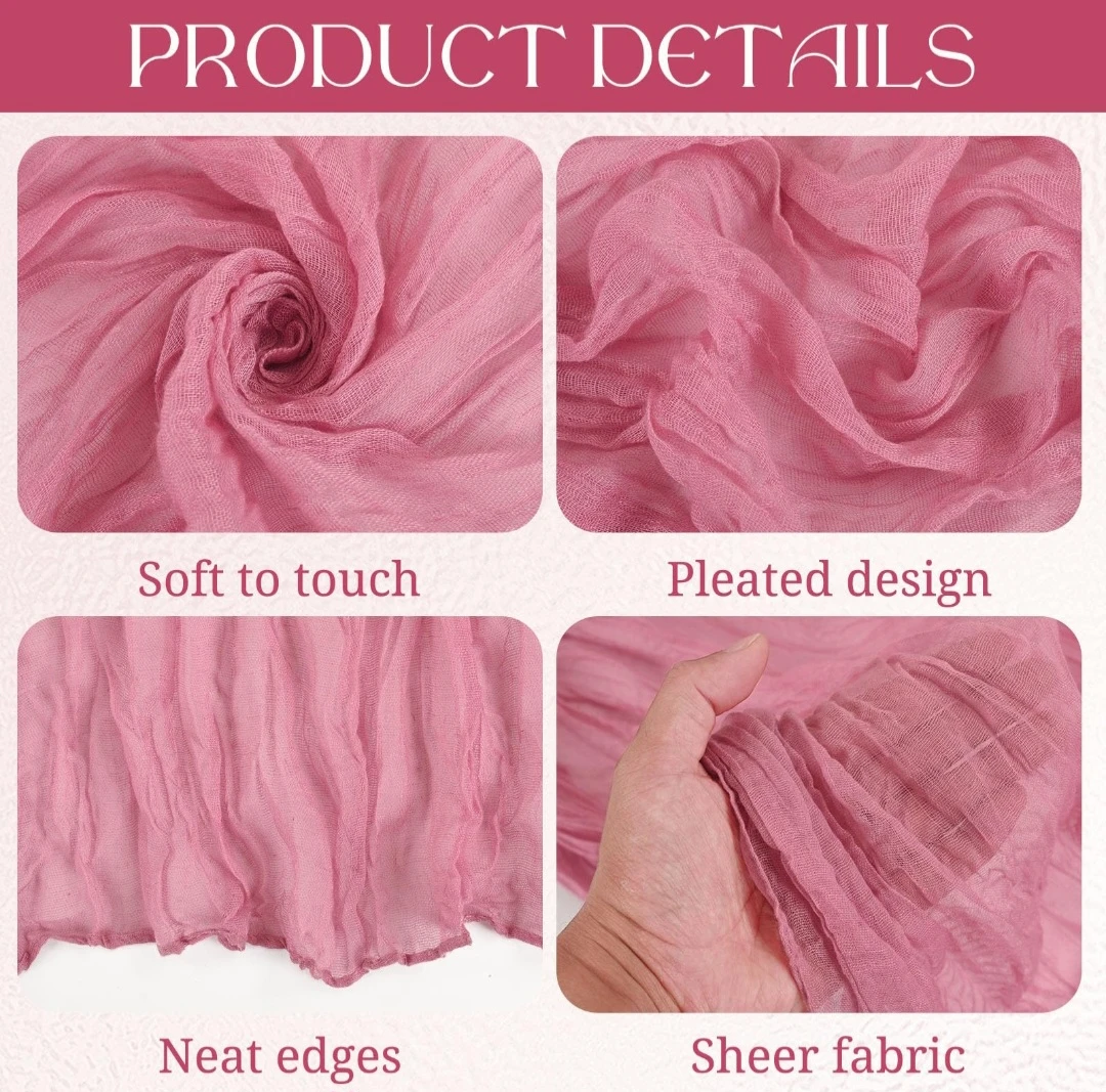 Pink Cheesecloth Table Runner- Set of 4 - photo 4