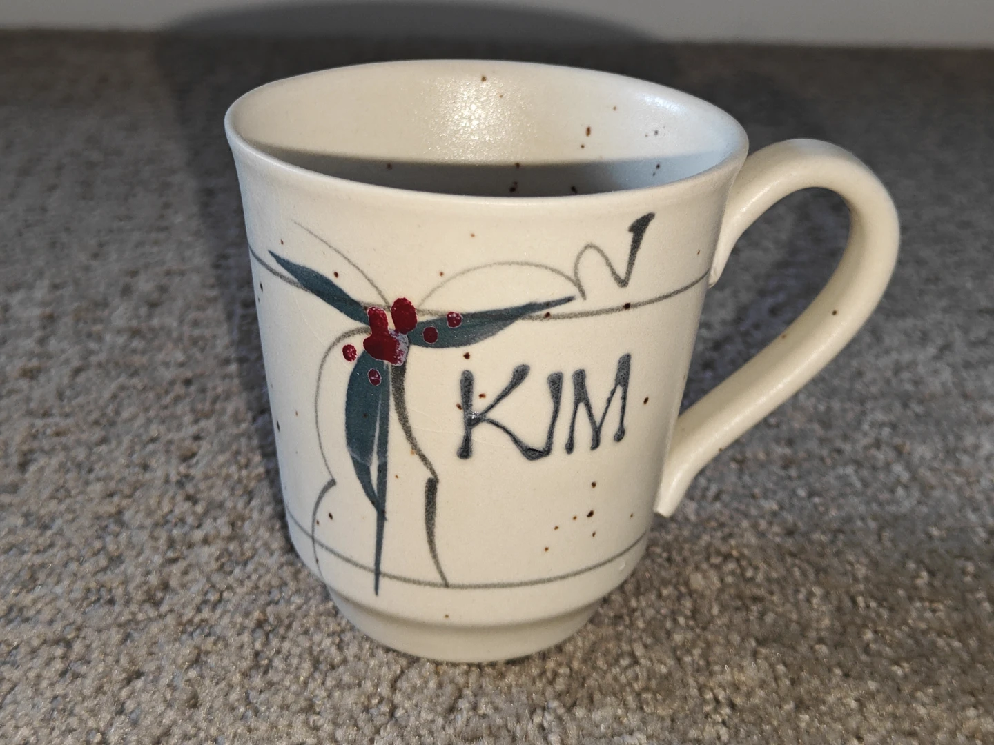 Custom " Kim " Ceramic Coffee Mug / Tea Cup - Studio Pottery