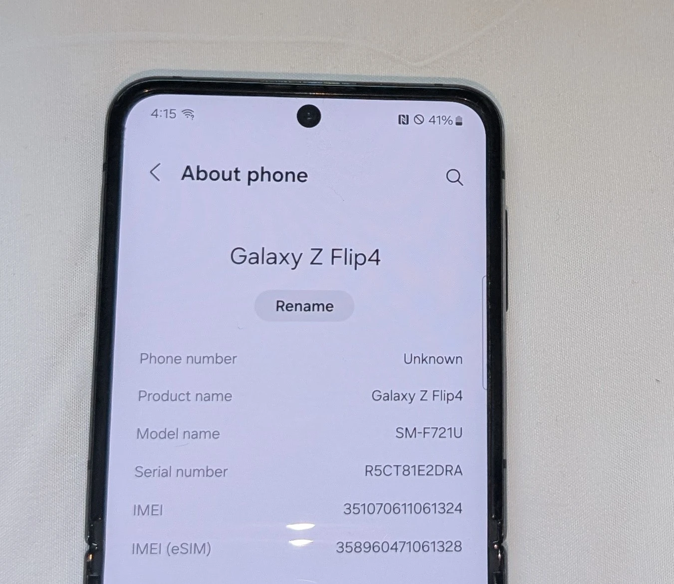 EXCELLENT CONDITION Samsung Galaxy Z FLIP4 FLIP 4 5G AT&T Phone - photo 3
