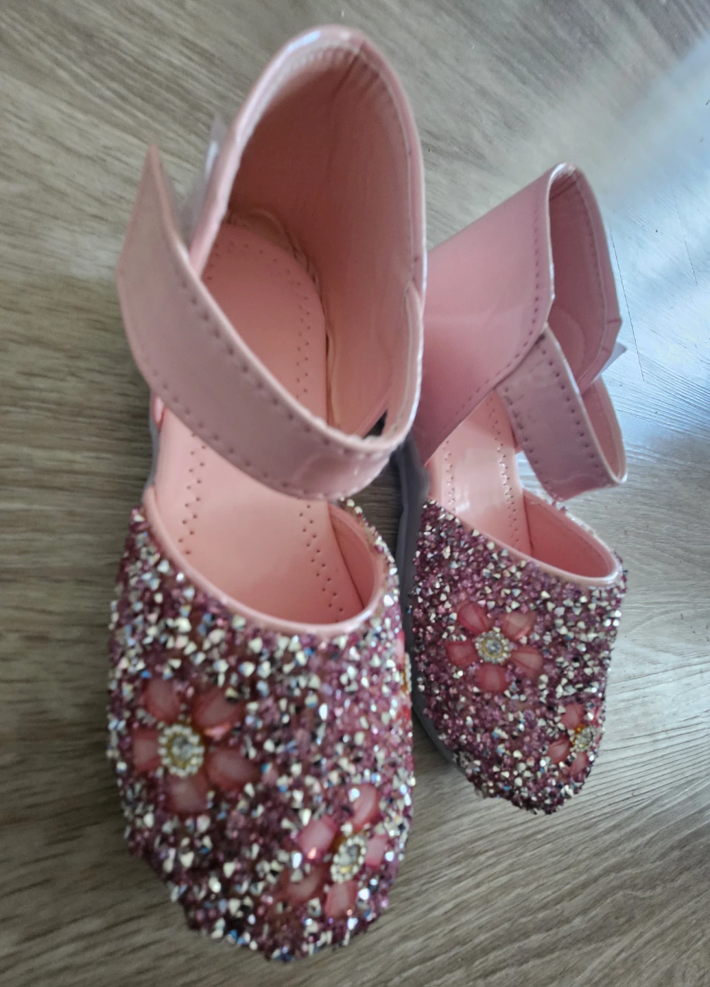 Girls Pink Glitter Floral Shoes - photo 2