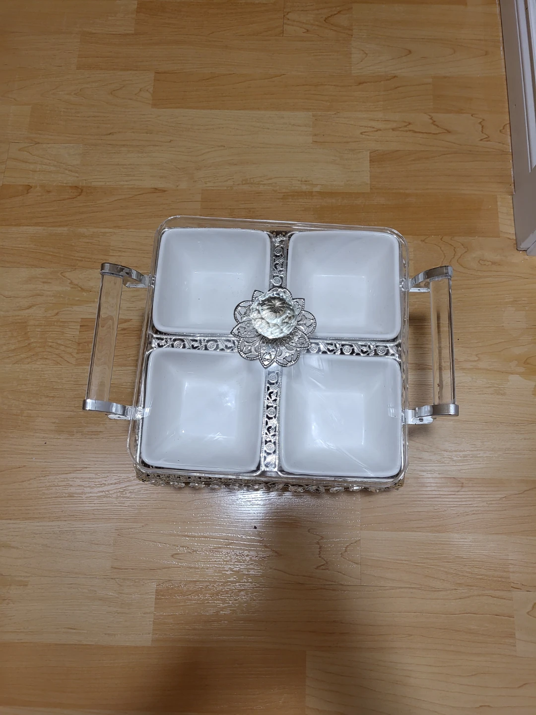Decorative Four-Section Serving Tray