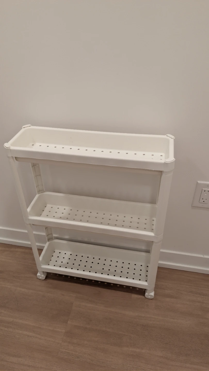 Rolling Utility Cart / Slim 3-Tier Storage Trolley (White) - photo 3