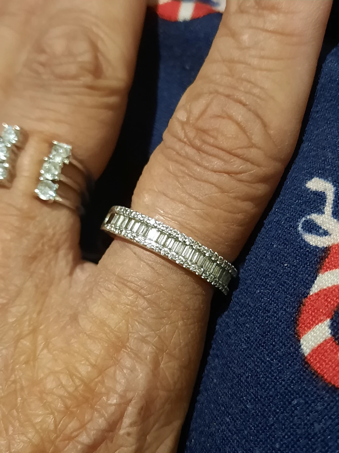 Baguette & Round 1/2 Eternity Band CZ Ring