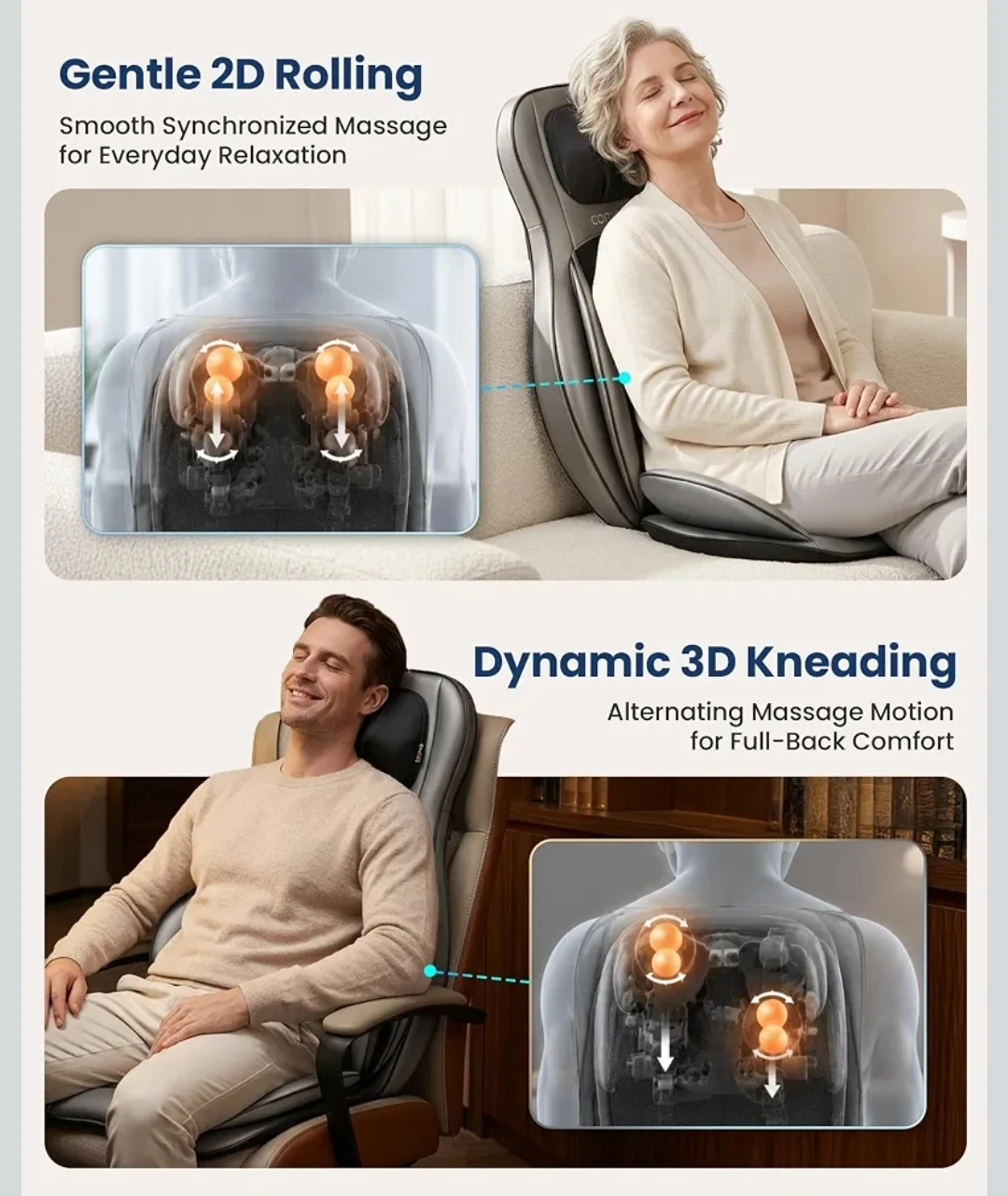 Comfier Shiatsu Neck and Back Massage Chair Pad - photo 5