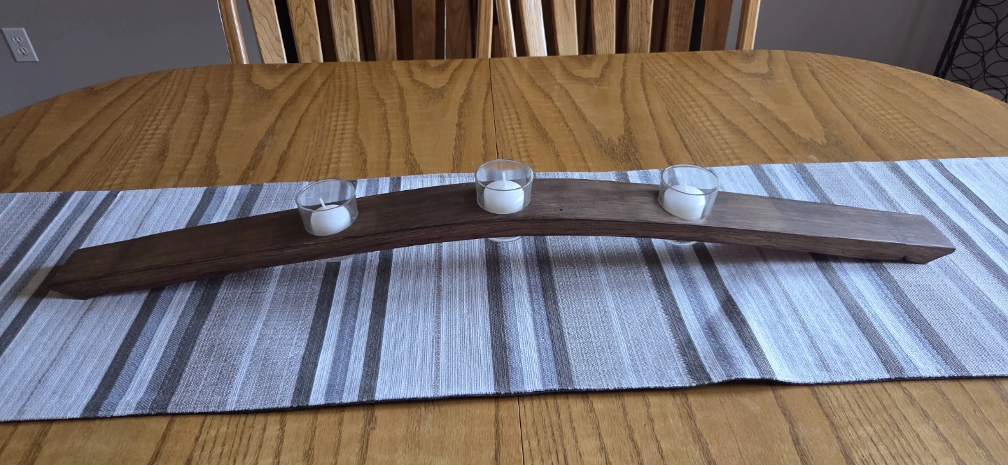 Wine barrel candle holder