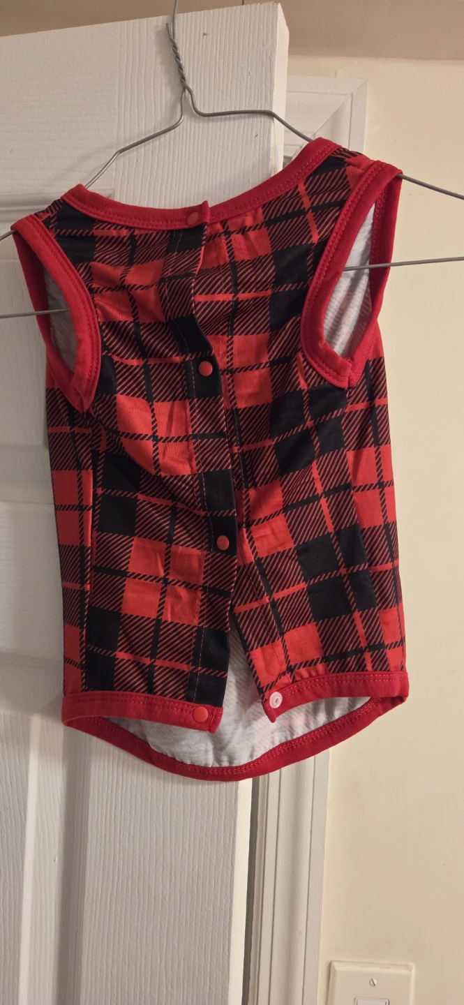 Red and Black Plaid Dog Shirt - photo 3