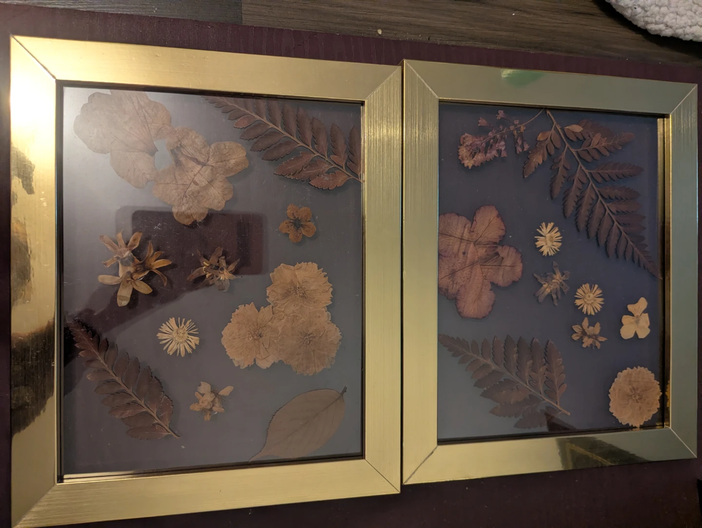 Set of Two Hinged Pressed Flower Frames