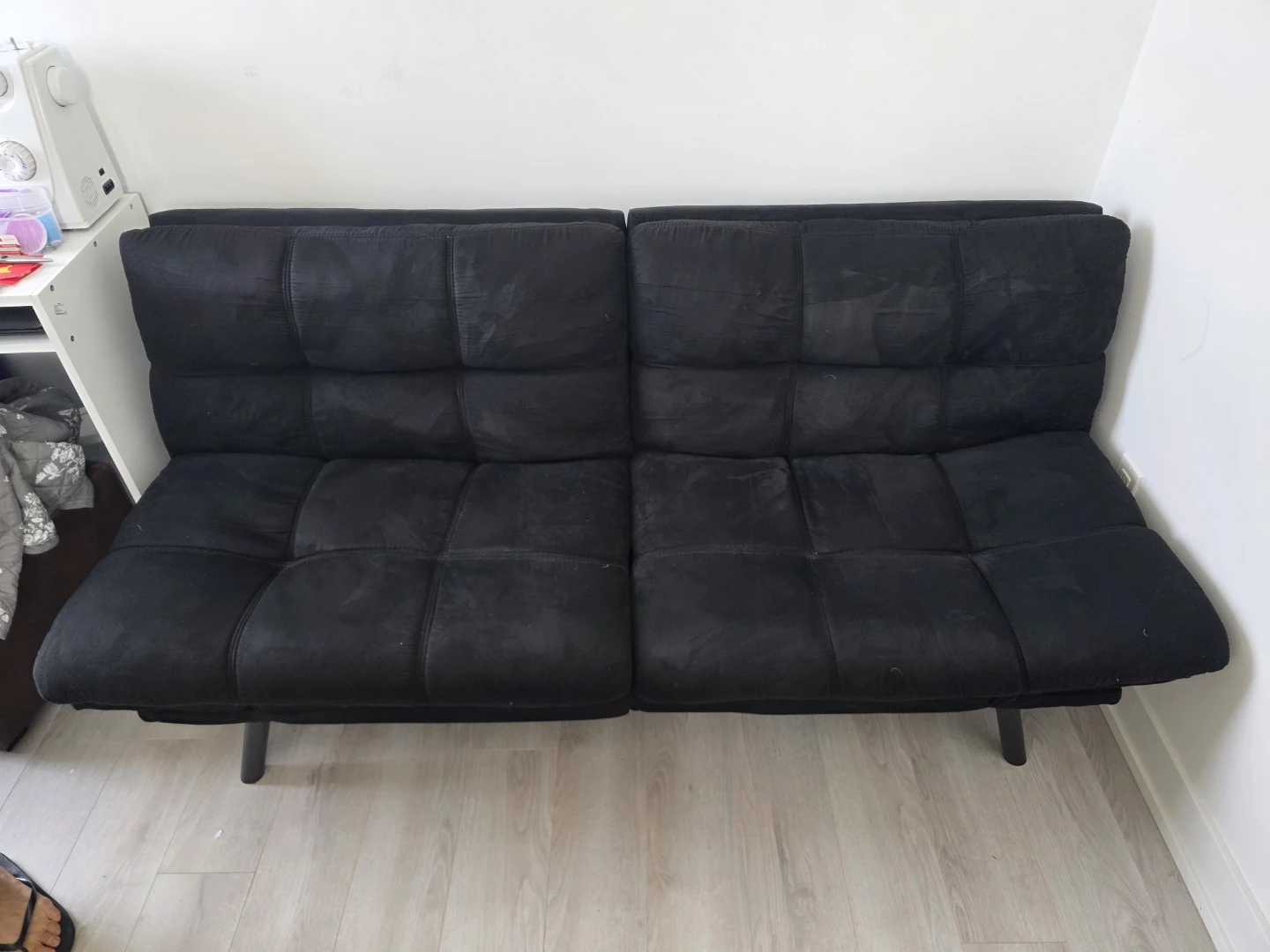 Black Convertible Futon Sofa Bed - photo 3