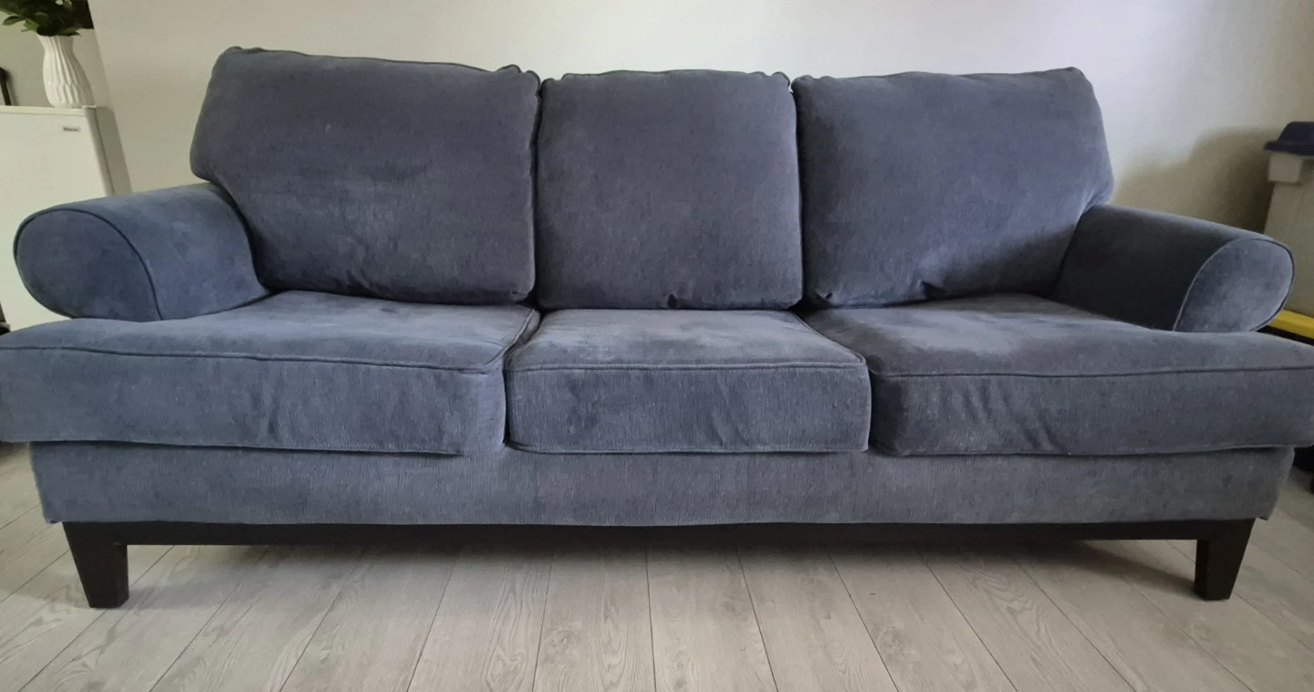 Blue Fabric Loveseat and Sofa Set