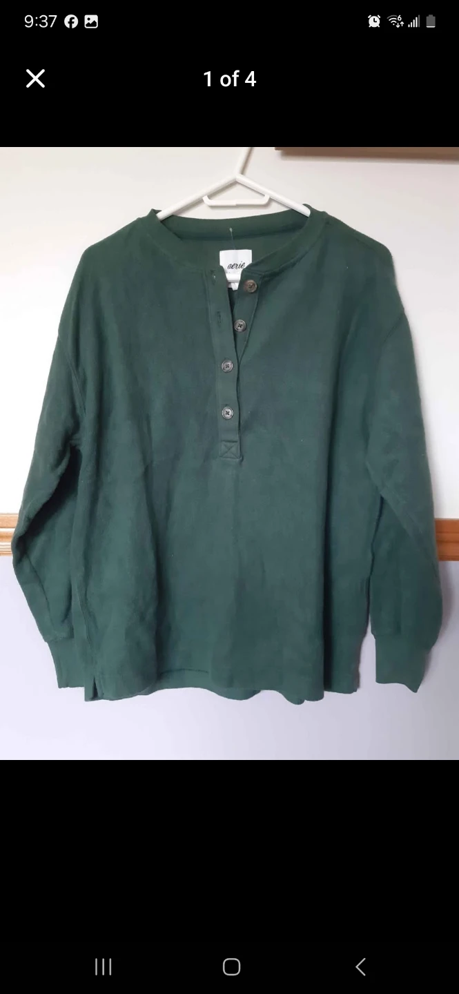 Aerie Green Henley Top