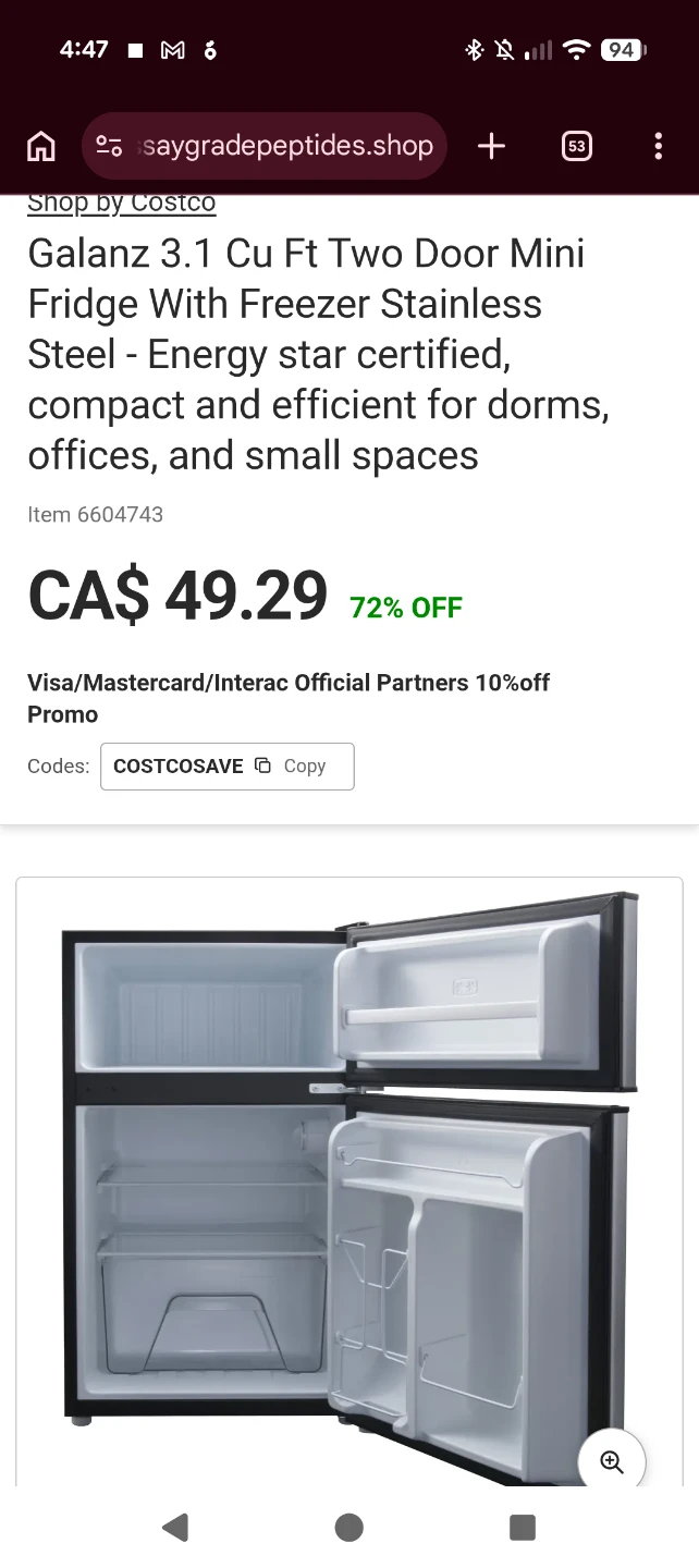 ISO:  Galanz 3.1 Cu Ft Two Door Mini Fridge