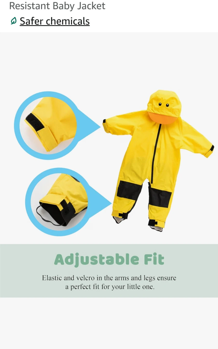 NWT Cuddle Club Toddler Rain Suit - Yellow Duck - photo 5