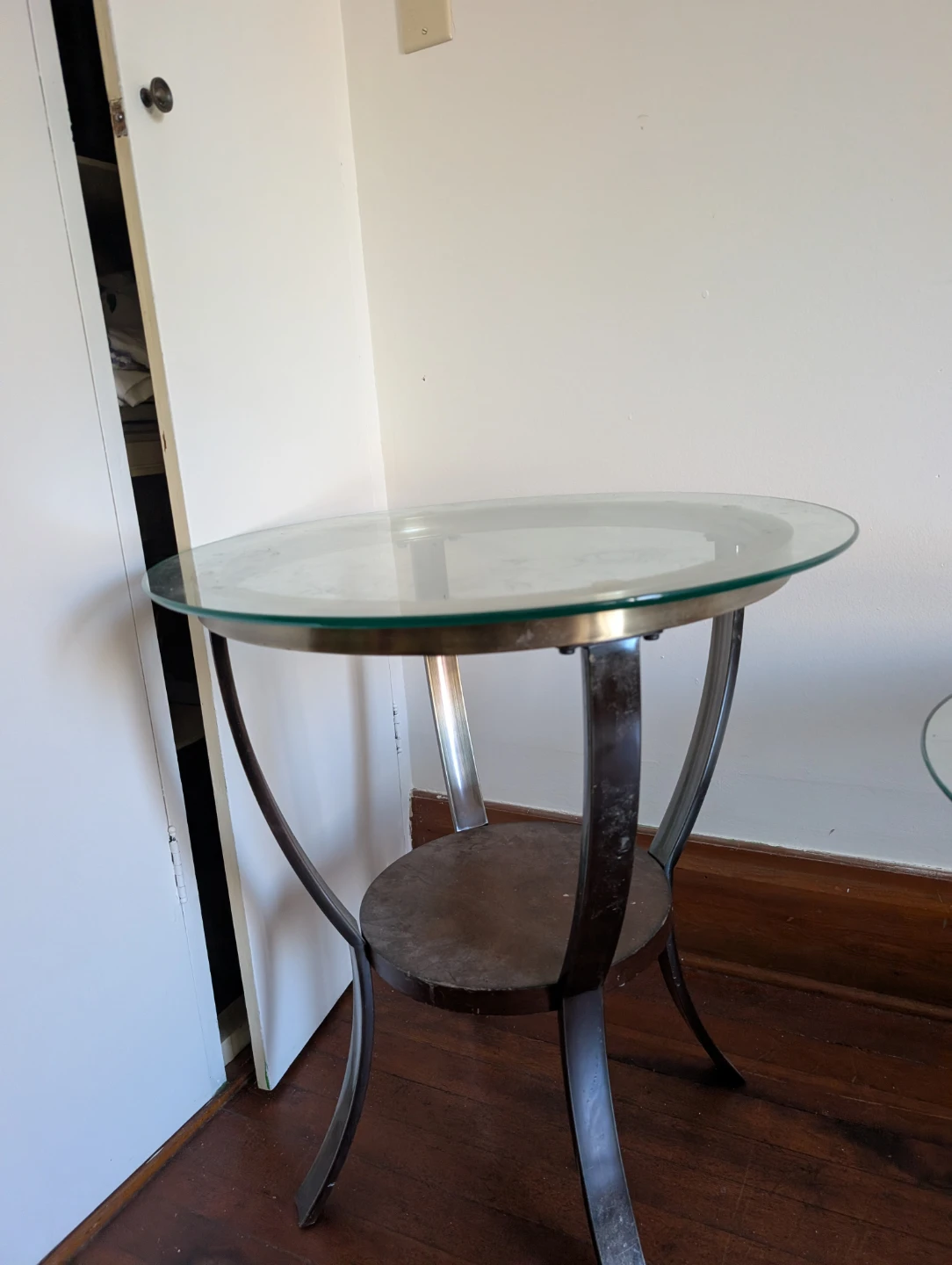 Oval Glass coffee table and 2 circle glass Table - photo 2