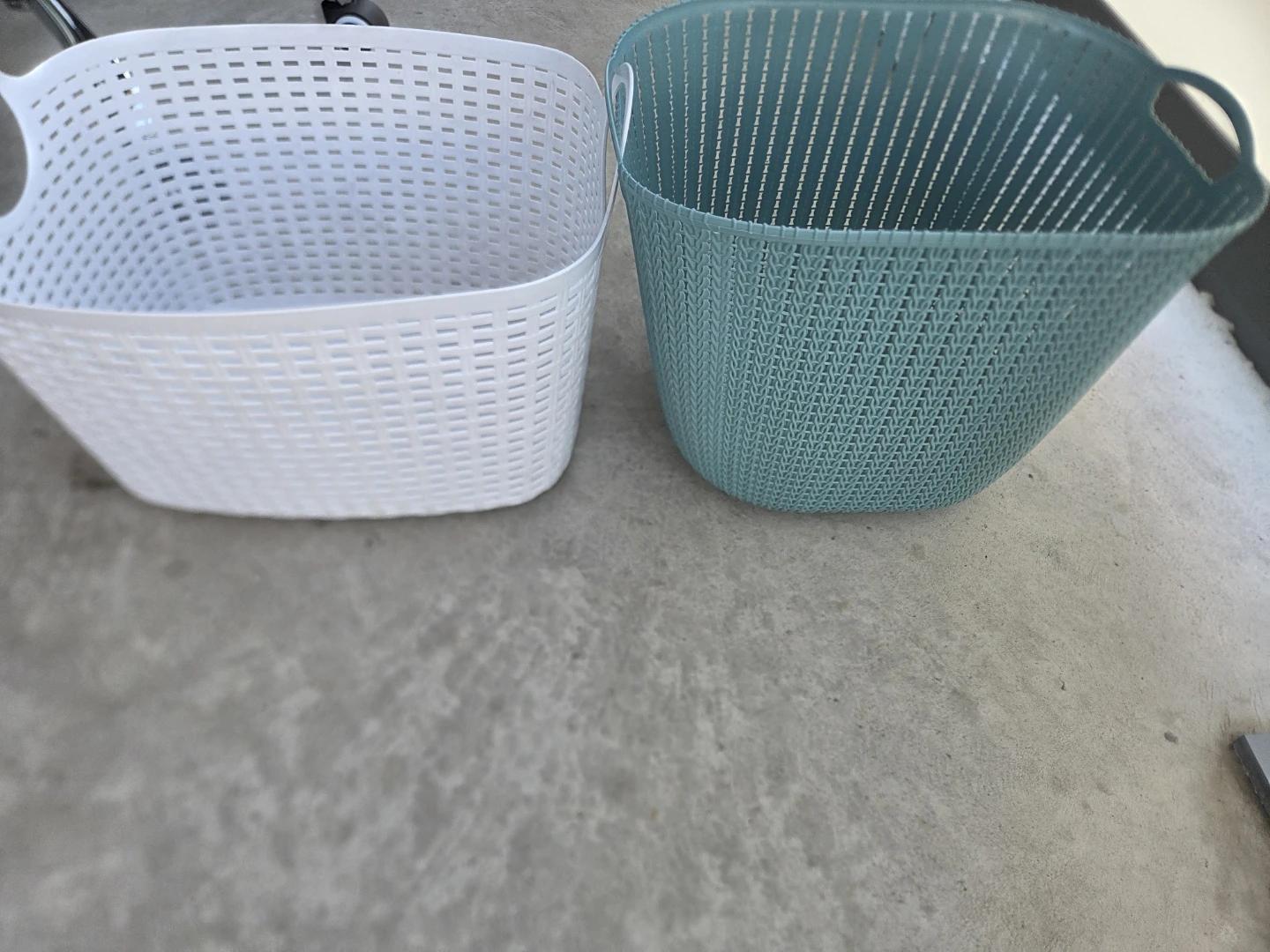 Two Woven Plastic Storage Baskets - photo 4