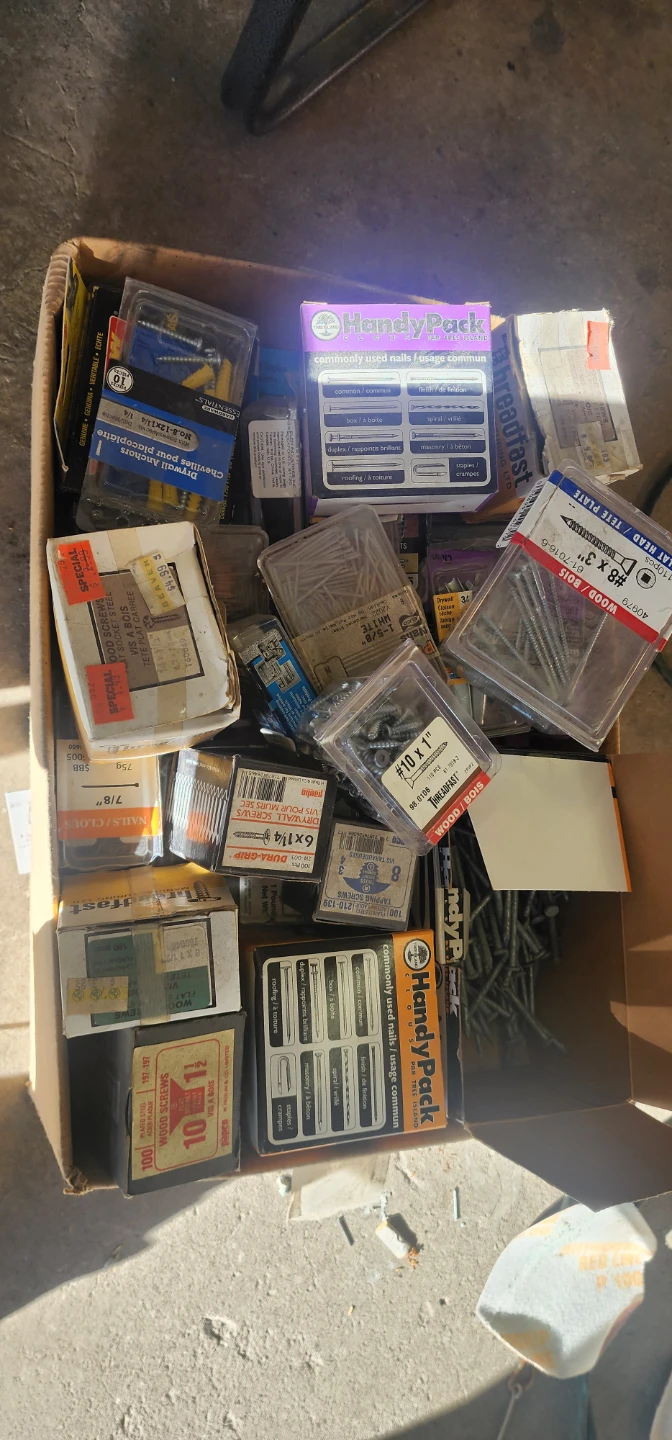 Assorted Hardware Screws and Nails Box