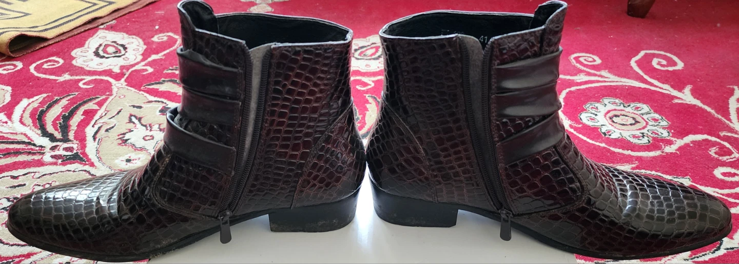 Women's Faux Croc / Reptile Embossed Ankle Boots – Size EU 41 - photo 5