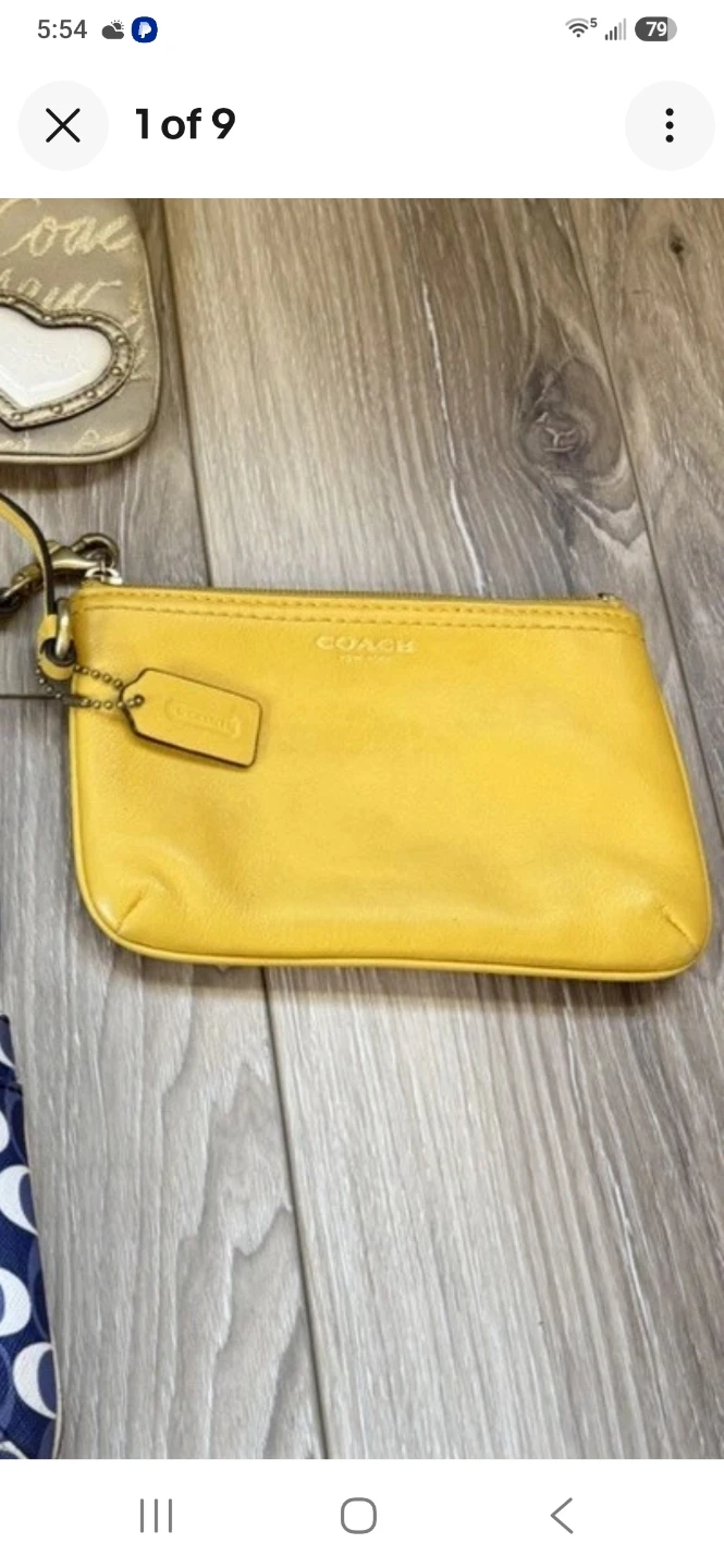 Coach Yellow Leather Wristlet