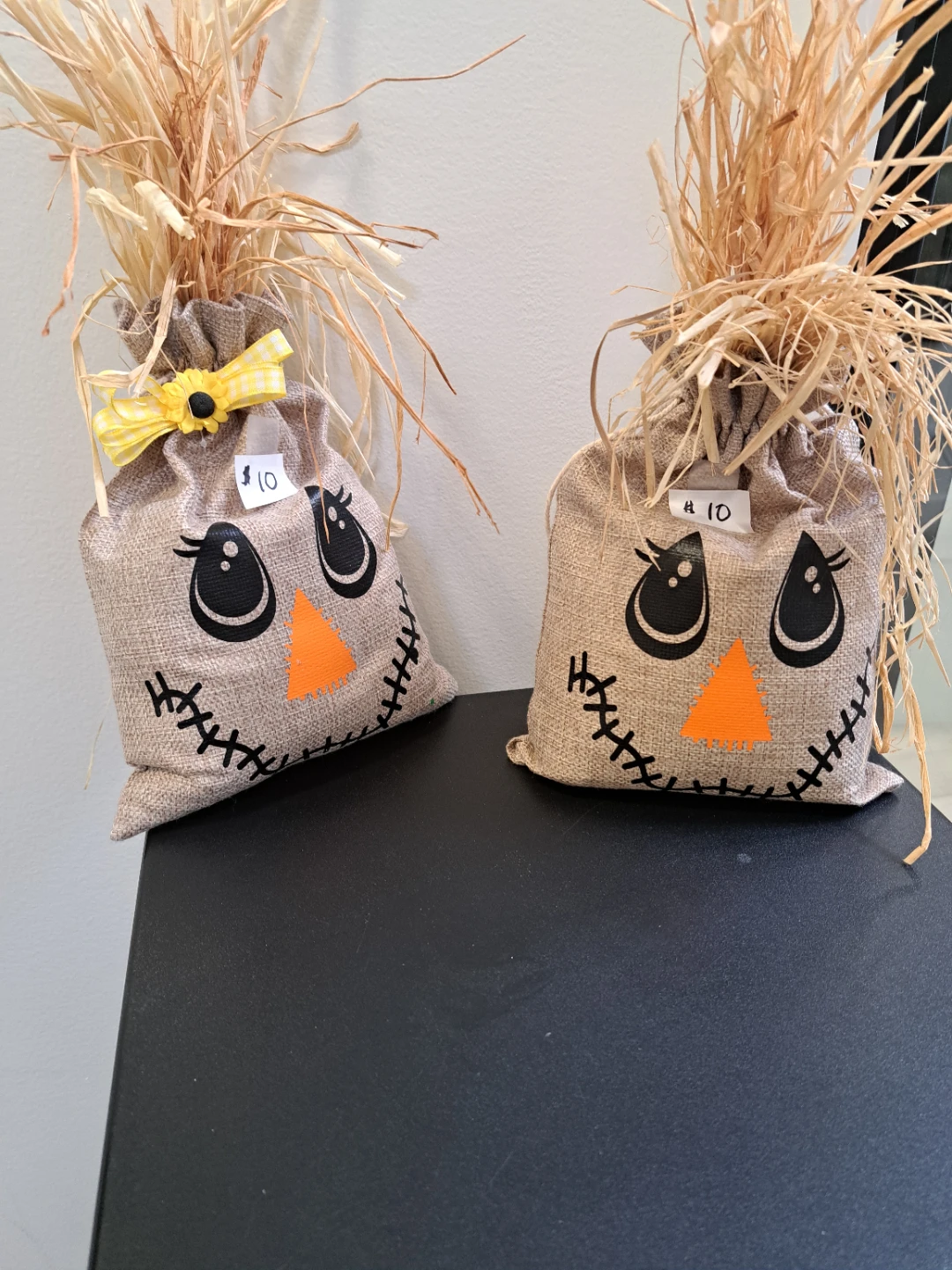 Set of 2 Burlap Scarecrow Decorations