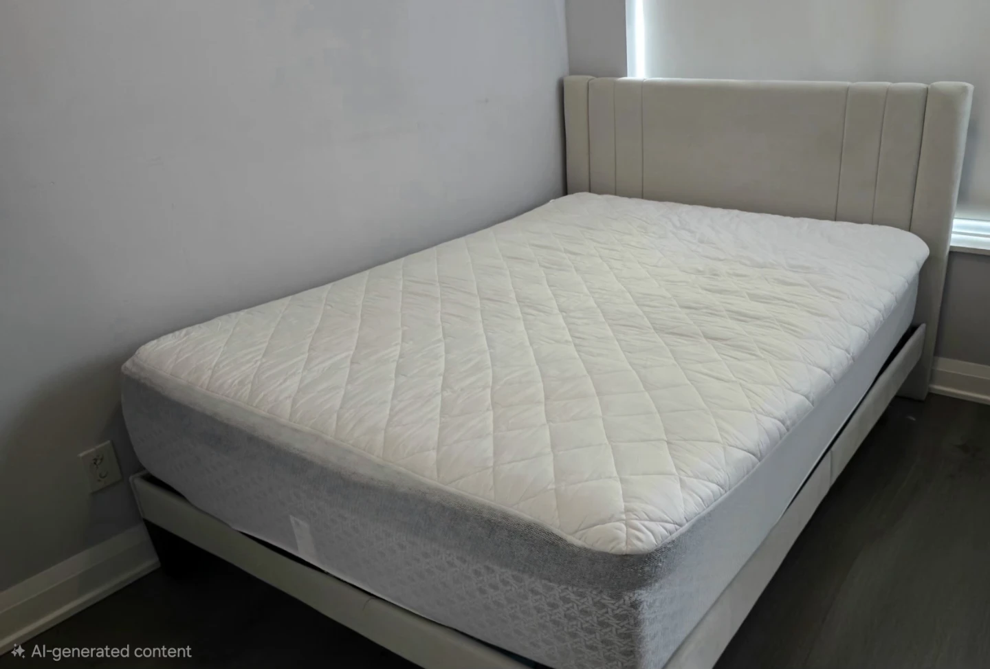 Upholstered Queen Bed Frame and Mattress