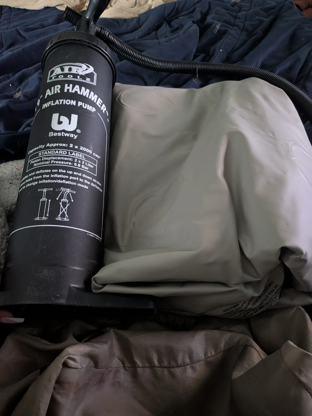Roots Outdoor Air Bed with Bestway Air Hammer Pump