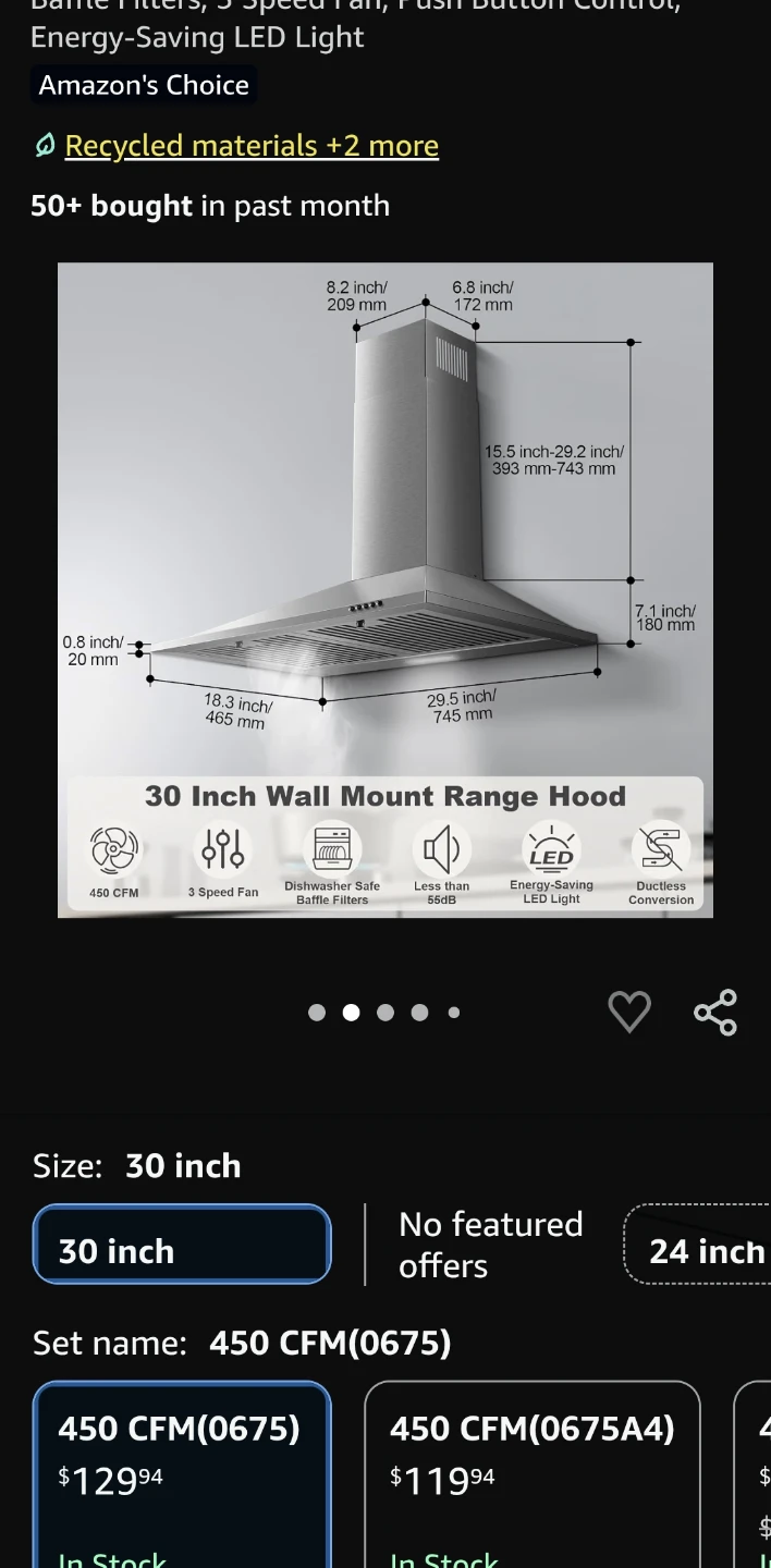 Zomagas 30 Inch Wall Mount Range Hood - photo 3