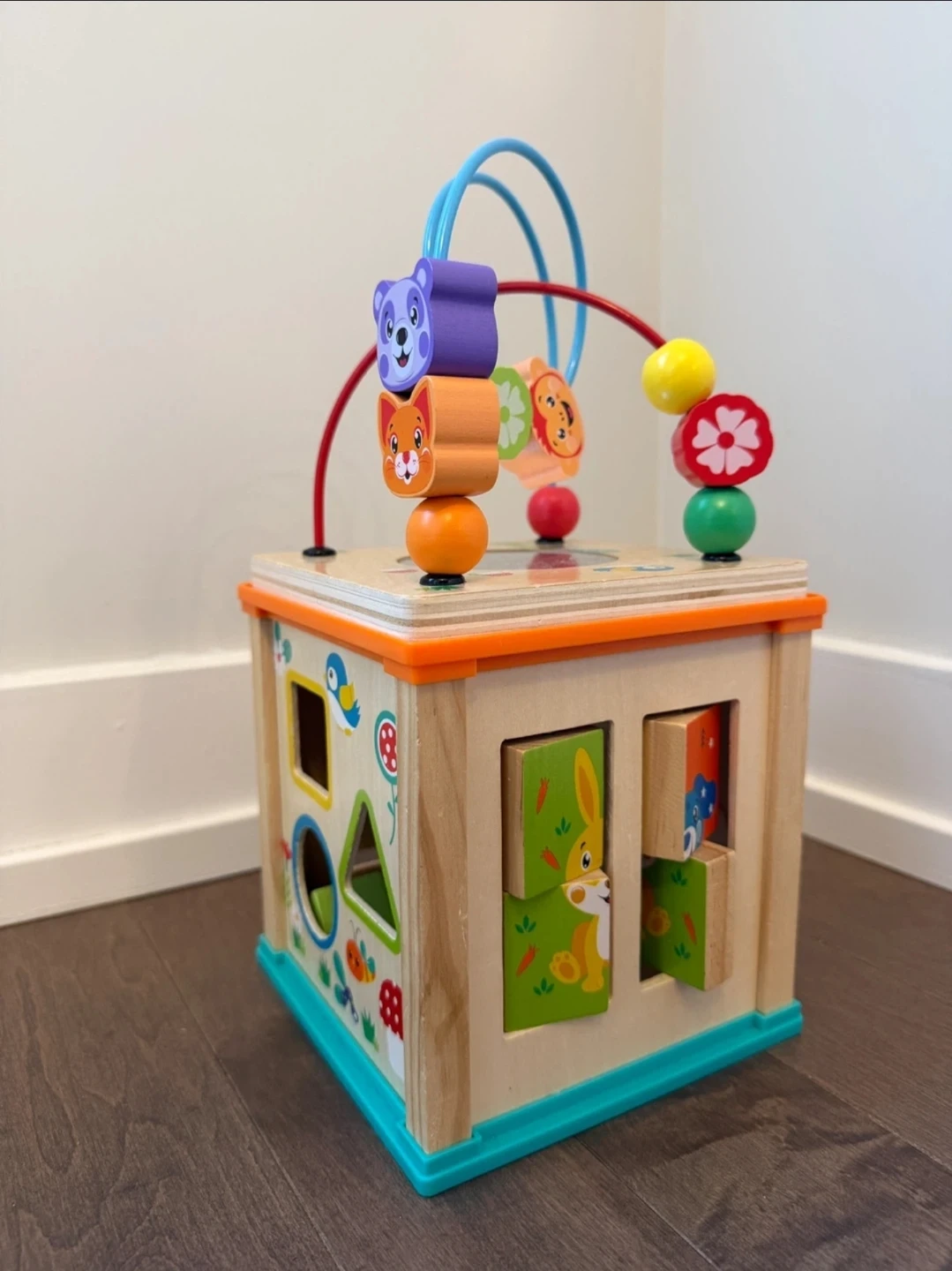 Wooden Activity Cube Baby Toy