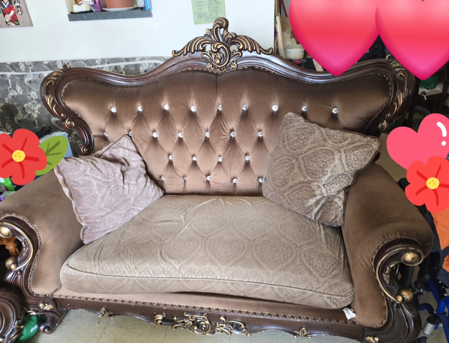 Classic Brown Tufted Sofa Set - photo 2