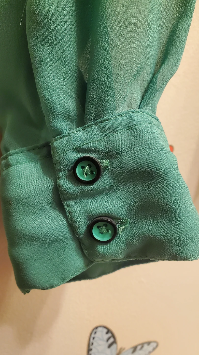 Cotton Express Green Tie-Front Blouse - photo 4