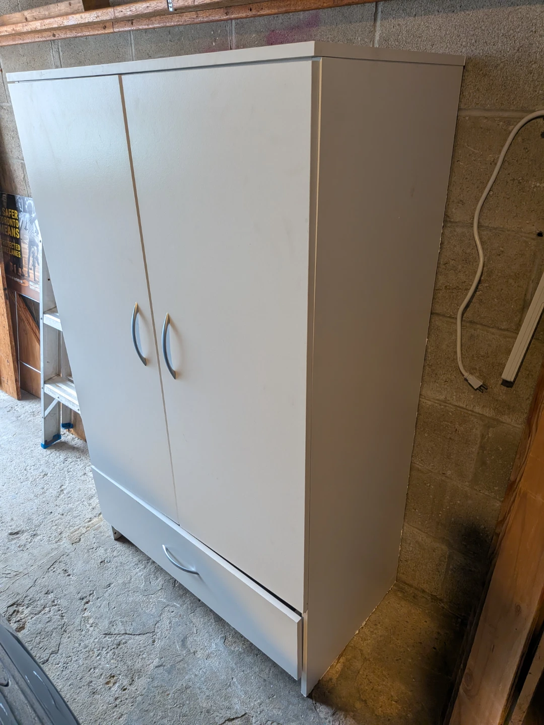 Heavy White Storage Cabinet with drawer