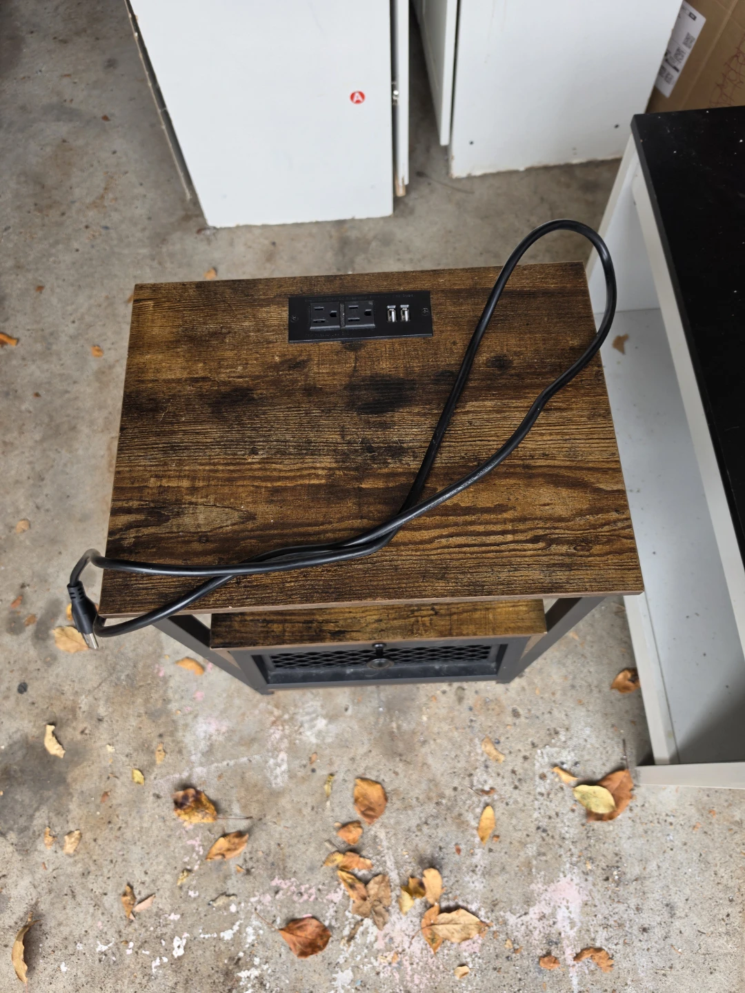 Industrial Style Nightstand with Charging Station - photo 2