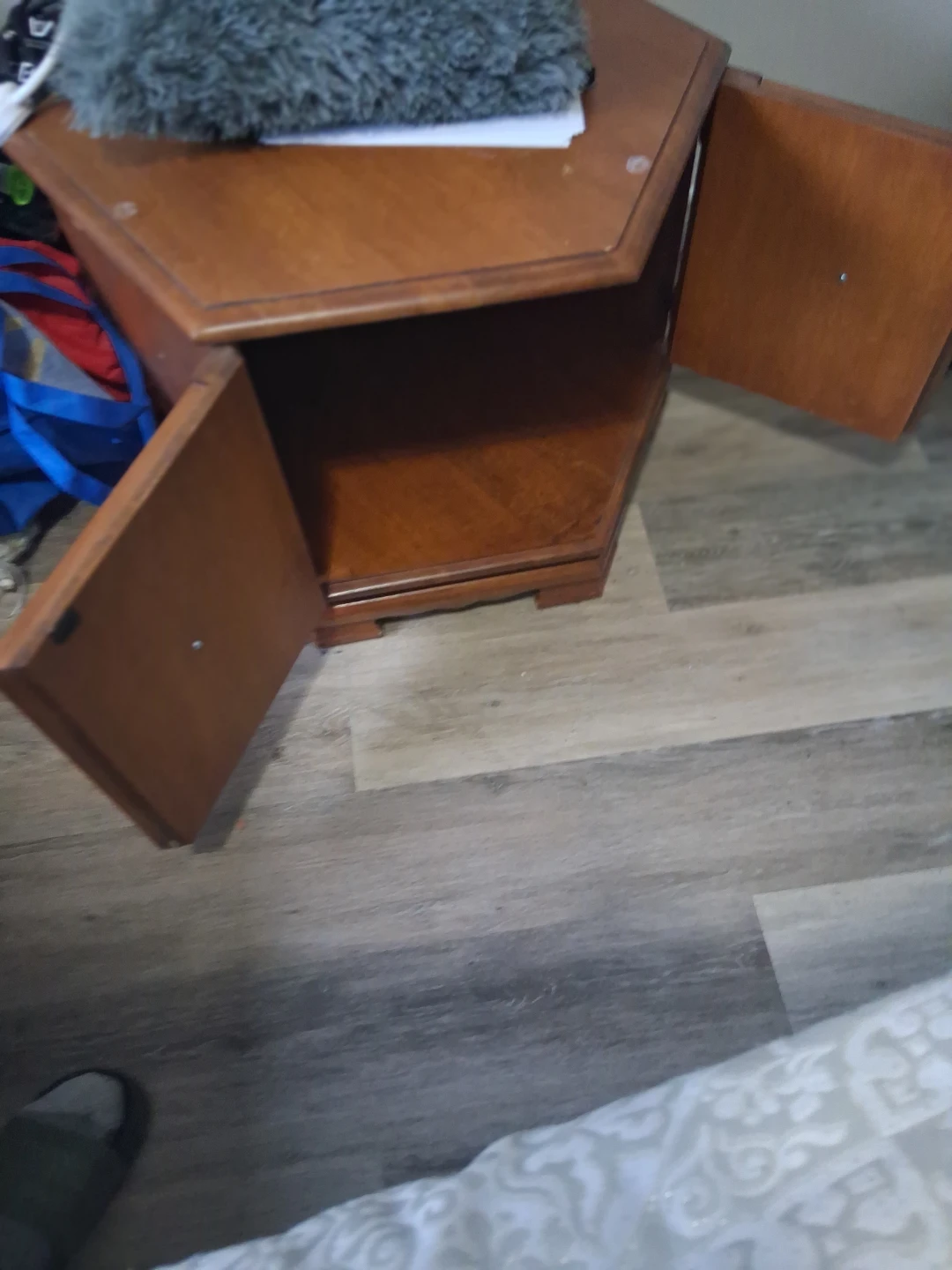 Hexagonal Wooden Side Table - photo 2