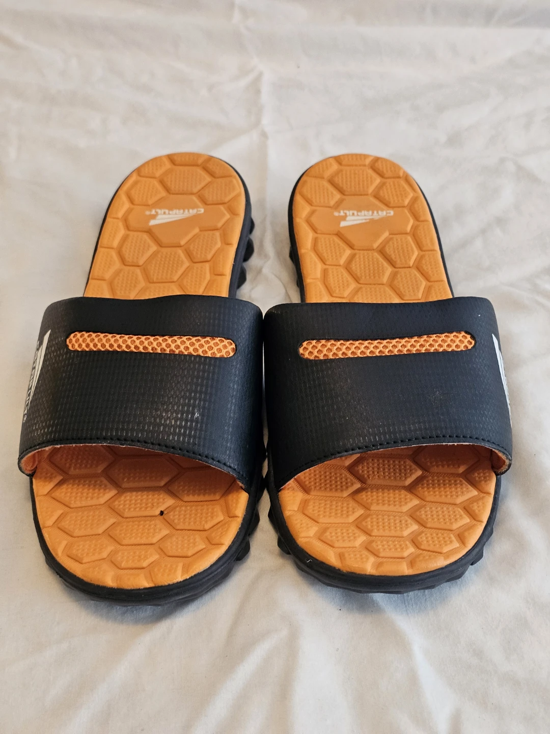 Catapult Men's Slide Sandals Black/Orange Slip-On  US 12 Std