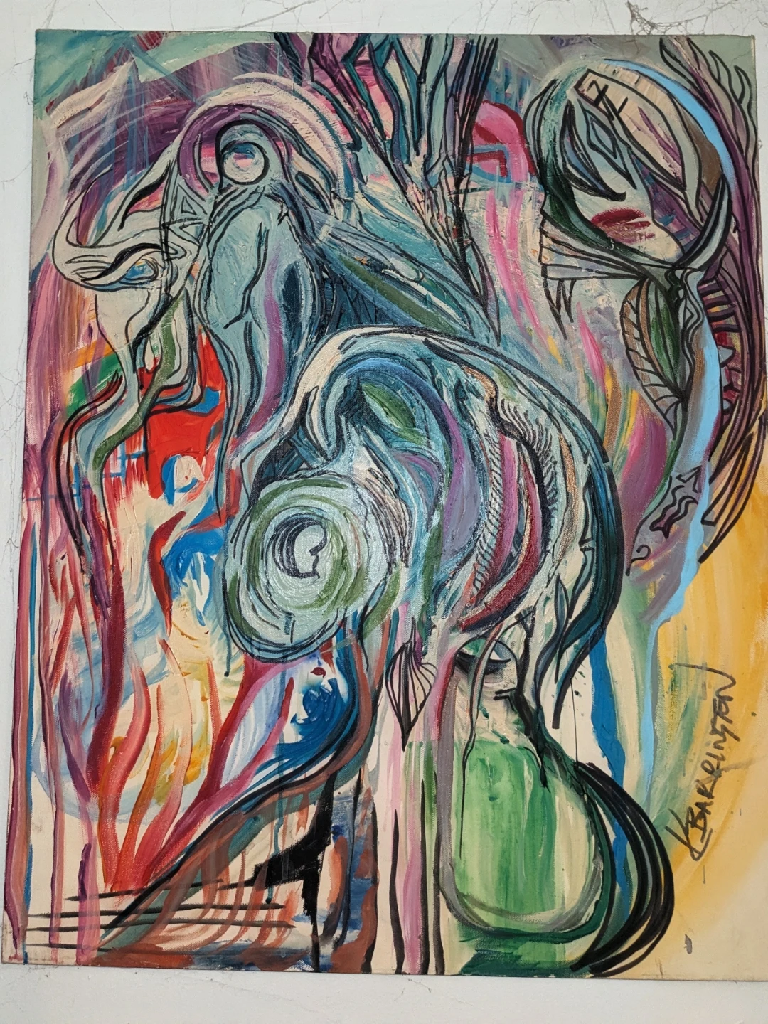 Psychedelic original painting on canvas