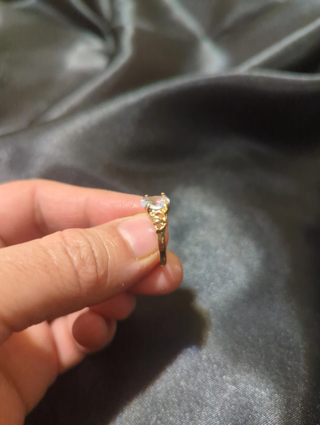 Gold-toned Ring with Clear Stone - photo 2