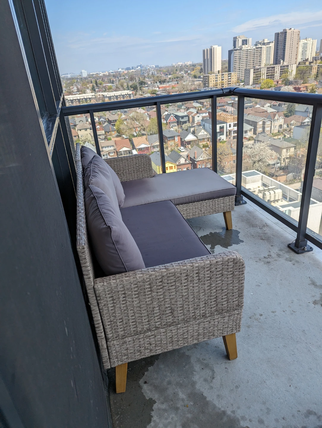 Wicker Patio L Shaped Loveseat and Side Table - photo 2