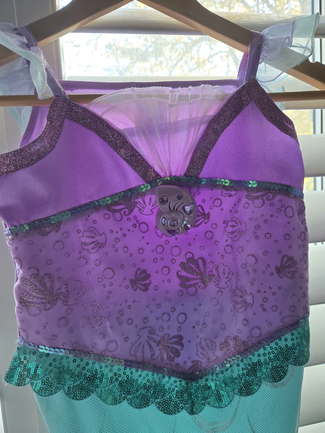 Disney Mermaid Dress Costume with singing shell Size 7/8 - photo 2