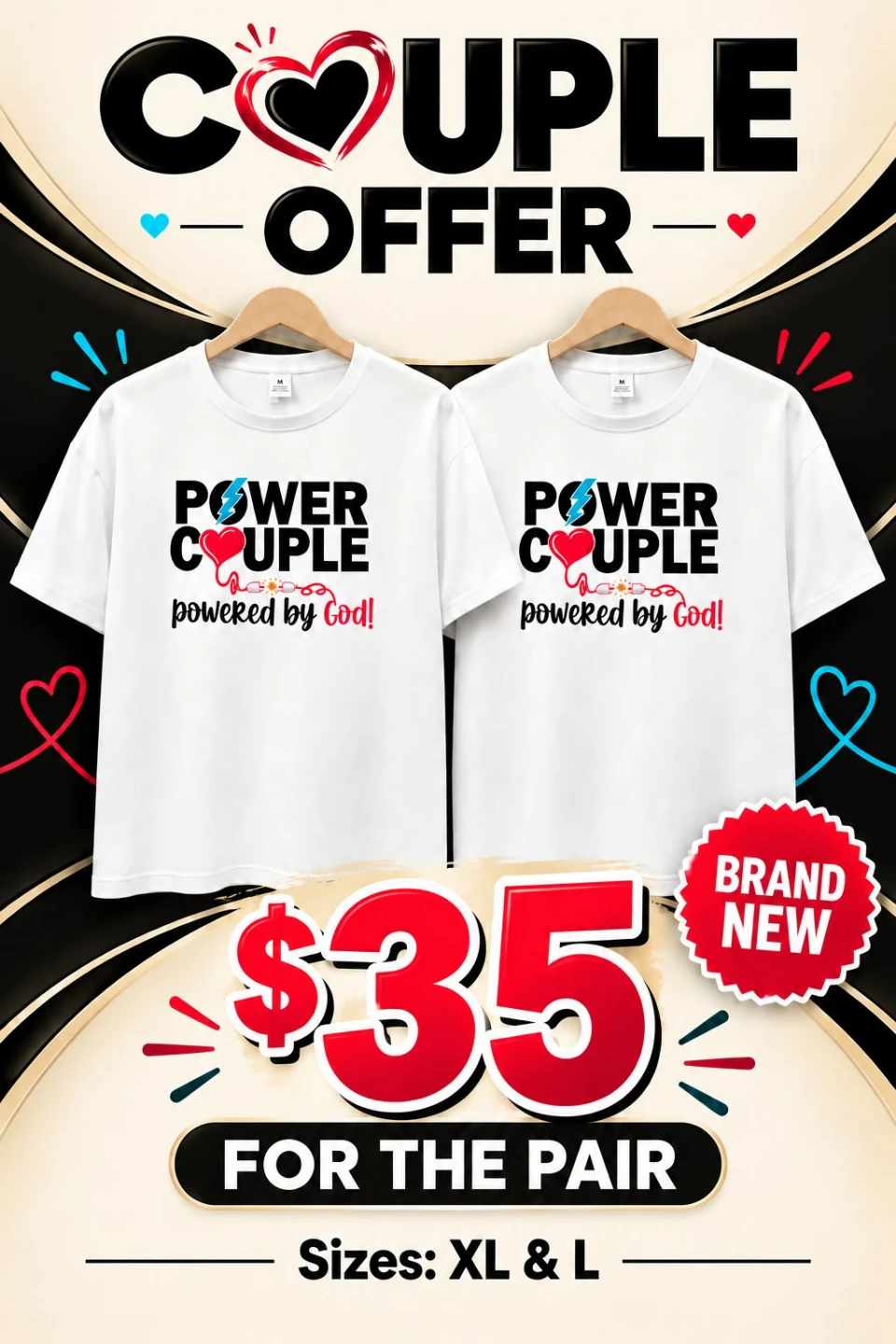 Power Couple T-Shirt Pair