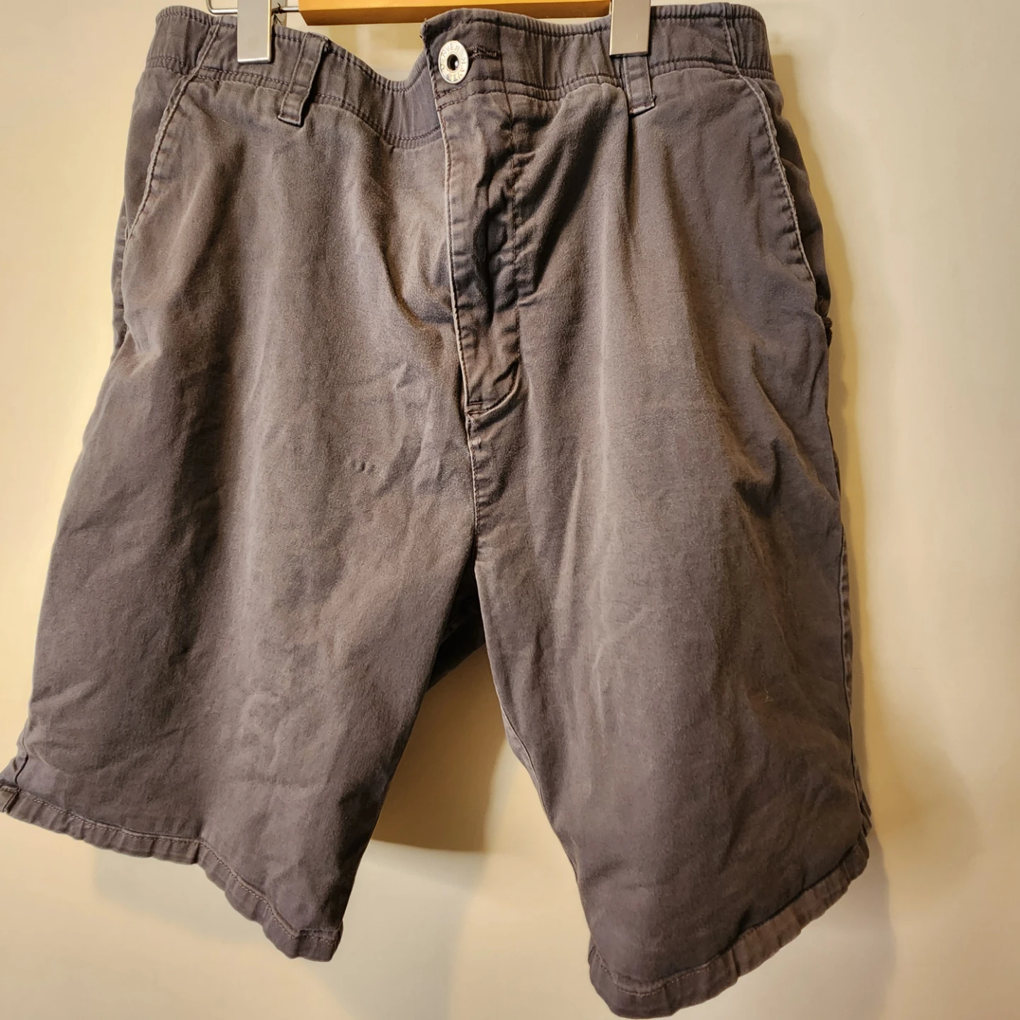 Mens Grey Cotton Blend Shorts