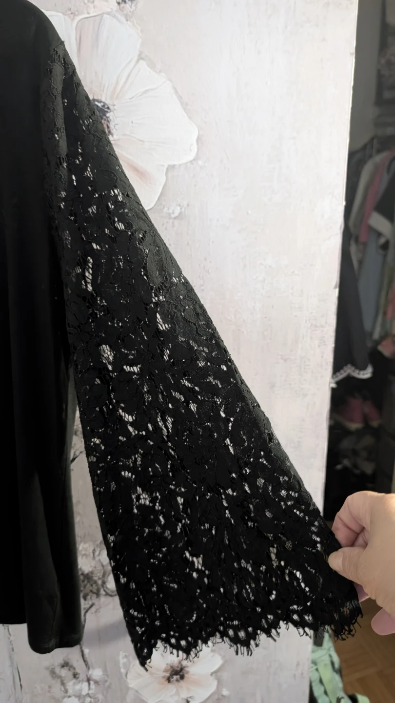 Lauren Ralph Lauren Black Lace Sleeve Top - photo 2