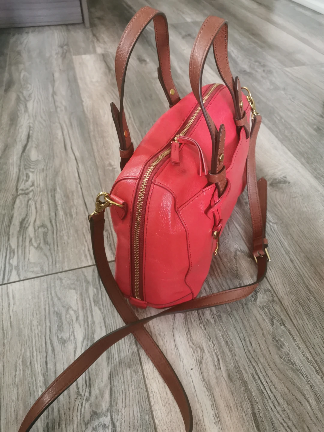 Fossil Red Leather Crossbody Bag - photo 2
